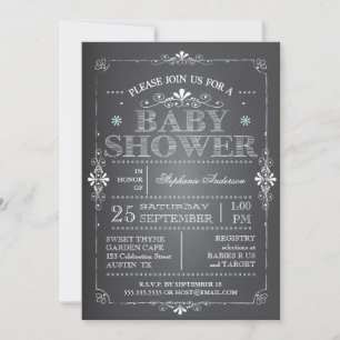Agradable Chalkboard Baby Boy Shower Invitación