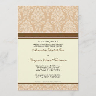 Agradable Damasco 5x7 Invitación a la boda:topo