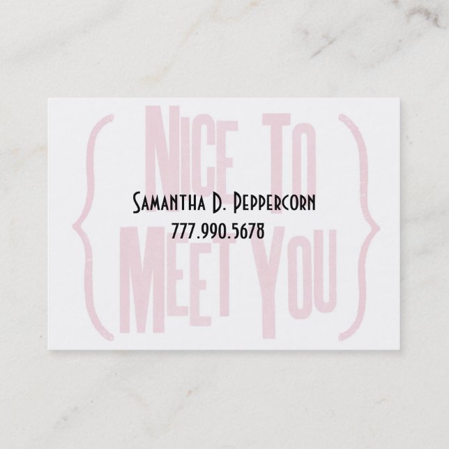 Agradable encontrarle tarjeta de visita (Reverso)