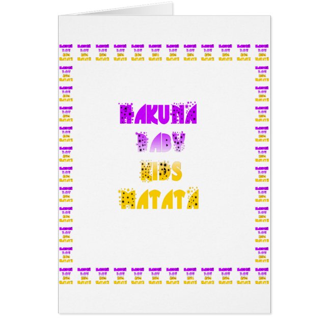 Agradable Hakuna Matata Púrpura y Amarillo Niños G (Frente)
