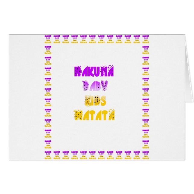 Agradable Hakuna Matata Púrpura y Amarillo Niños G (Anverso (Horizontal))