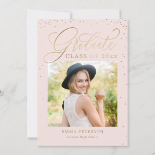 Agradable invitación a graduación de COLOR EDITABL