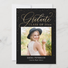 Agradable invitación a graduación de COLOR EDITABL