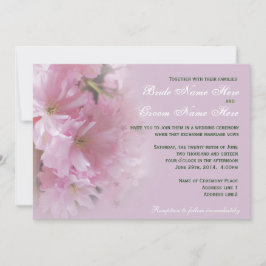Agradable invitación a la boda en flor de cerezo r