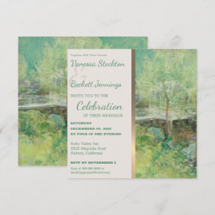 Agradable invitación de bodas de jardín pintadas d
