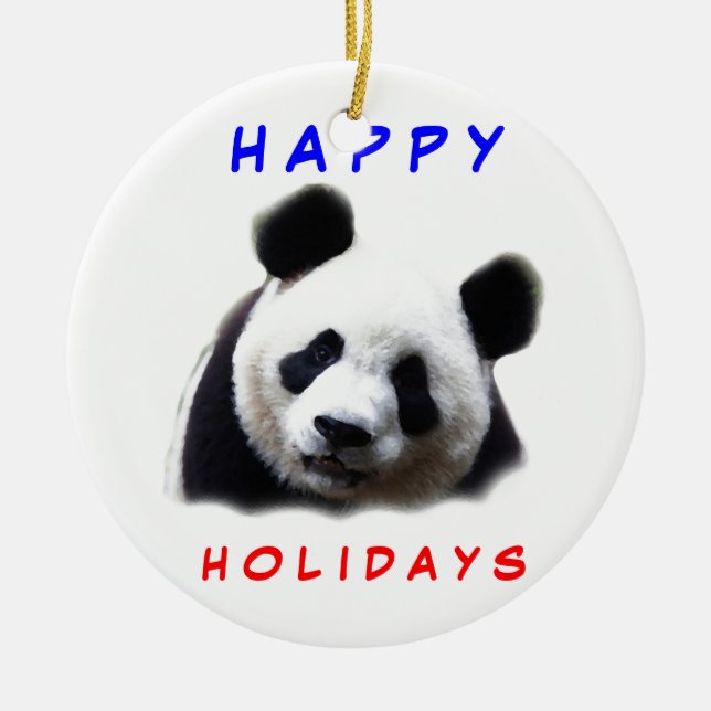Agradable Ornamento de árbol de Navidad Panda (Frente)