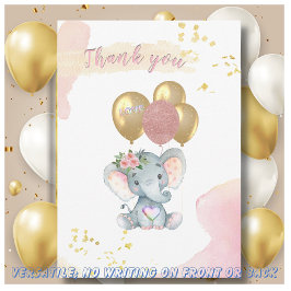 Agradable Tarjeta De Elefante Floral Rosa