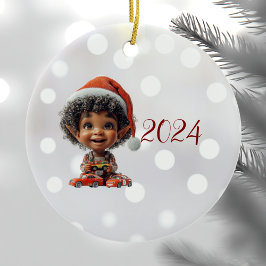 Agradables Navidades Bebés Ornamento Cerámico Elf