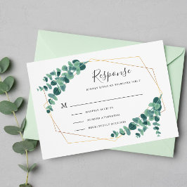 Agradables tarjetas Eucalyptus Geometric Wedding R