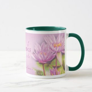Agradece la taza del lirio de agua