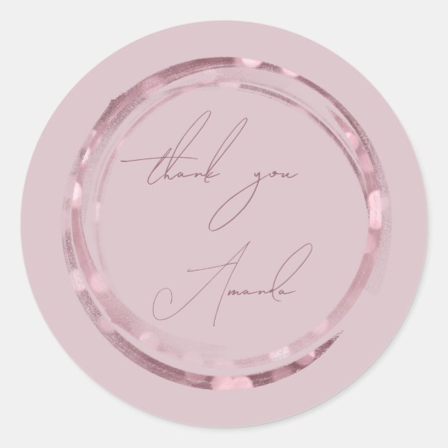 Agradecer Nombre Sello Rosa Polvo Dulce 16 Cumplea (Anverso)