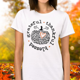 Agradecida bendición Calabaza Corazón Camiseta