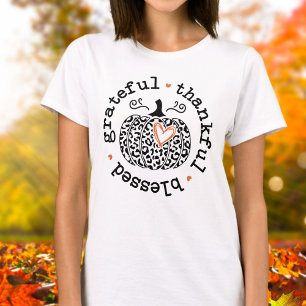 Agradecida bendición Calabaza Corazón Camiseta