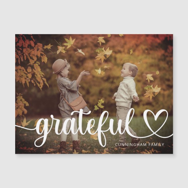 Agradecida foto familiar del Día de Acción de Grac (Anverso)