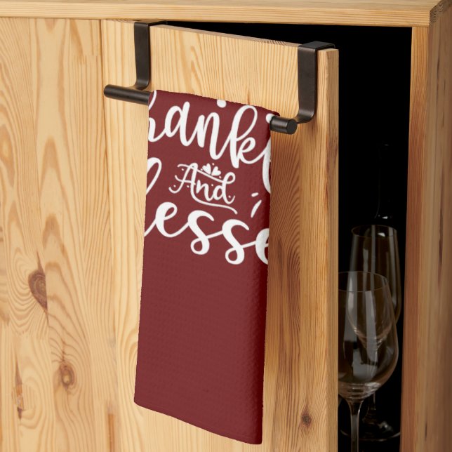 Agradecida toalla de cocina bendecida (Pliegue de tercios)