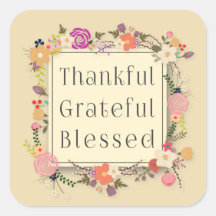 Agradecido Pegatina de Acción de Gracias