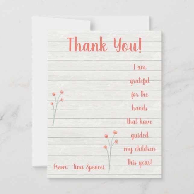 Agradecido por las manos, tarjeta de regalo para e (Anverso)