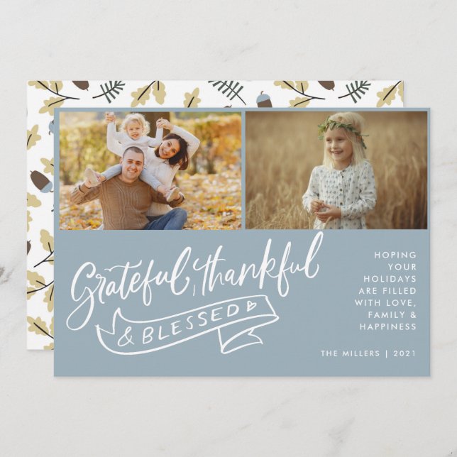 Agradecidos Navidades de fotografía familiares ben (Anverso / Reverso)