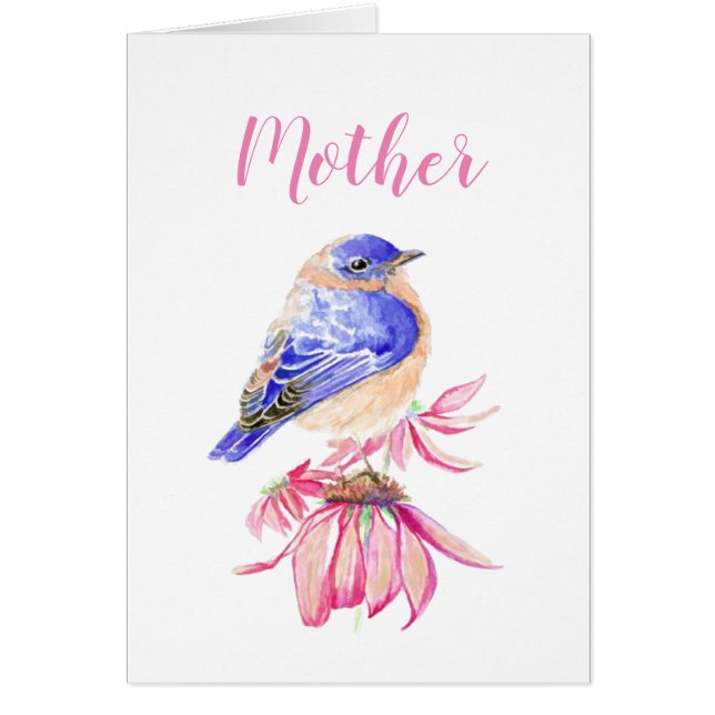 Agradeciendo el arte del pájaro azul de la madre d (Frente)