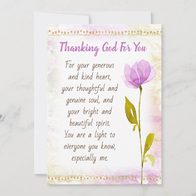Agradeciendo la plantilla de tarjetas de Dios por  (Anverso)