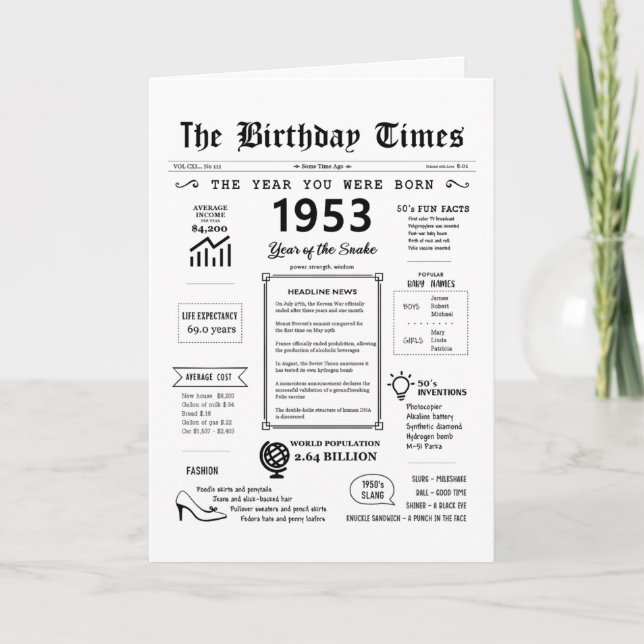 Agradecimiento 1953 El Año En Que Nació La Tarjeta De Cumpleaños (Anverso)