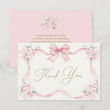 1.ᵉʳ Chica de cumpleaños - Tarjeta de agradecimien