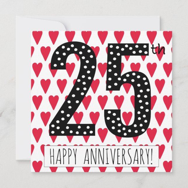 Agradecimiento ¡25to aniversario feliz! - Tarjeta de felicitación (Anverso)