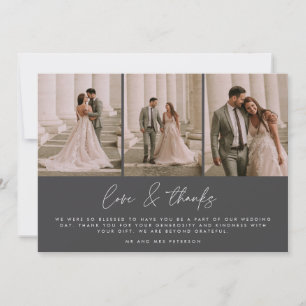 Agradecimiento 3 Foto Boda de guión simple - Tarjeta de agradecim