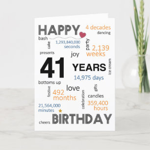 Agradecimiento 41.ª Tarjeta de Cumpleaños