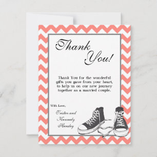 Agradecimiento 4x5 FLAT Gracias Tarjeta Chevron De Esneakers Para