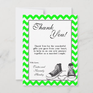Agradecimiento 4x5 FLAT Gracias Tarjeta Chevron De Esneakers Para