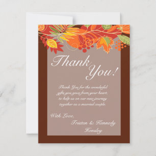 Agradecimiento 4x5 FLAT Gracias Tarjeta Floral de otoño