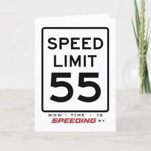 Agradecimiento 55.ª tarjeta de cumpleaños de límite de velocidad