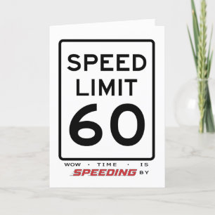 Agradecimiento 60.ª tarjeta de cumpleaños de límite de velocidad