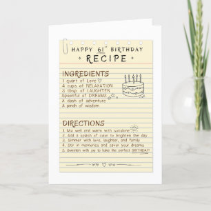 Agradecimiento 61.ª tarjeta de cumpleaños para mamá o abuela