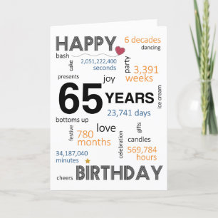 Agradecimiento 65.ª tarjeta de cumpleaños