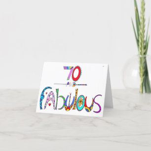 Agradecimiento 70 y Fabulosa tarjeta de felicitación de cumpleaño