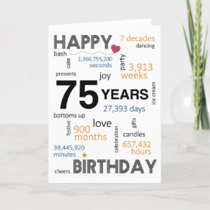 Agradecimiento 75.ª tarjeta de cumpleaños