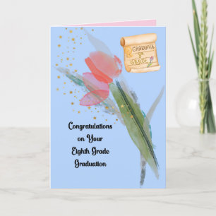 Agradecimiento 8.ª Tarjeta de Graduación con Tulipán