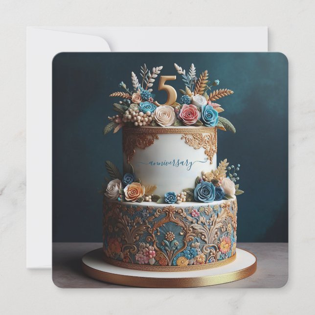 AGRADECIMIENTO A LA 5 BODA CAKE ANIVERSARIO (Anverso)