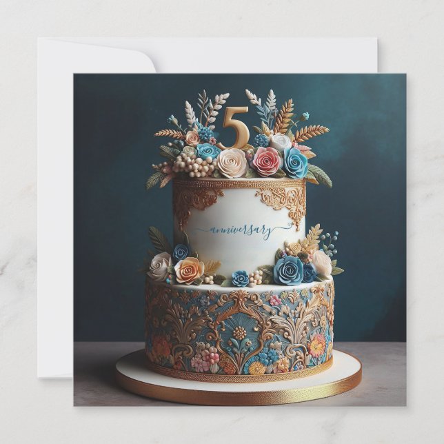 AGRADECIMIENTO A LA 5 BODA CAKE ANIVERSARIO (Anverso)