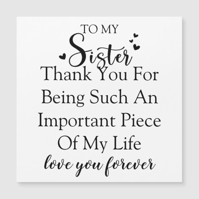 Agradecimiento a la hermana Gracias por estar en m (Anverso)