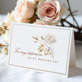 Agradecimiento A mi madrastra en mi tarjeta floral de casamiento