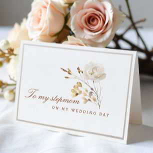 Agradecimiento A mi madrastra en mi tarjeta floral de casamiento