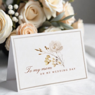 Agradecimiento A mi mamá en mi tarjeta floral de casamiento