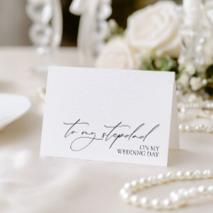 Agradecimiento "A mi padrastro el día de mi boda" Tarjeta de mens