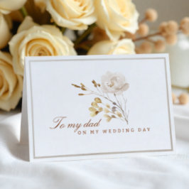 Agradecimiento A mi papá en mi tarjeta floral de casamiento