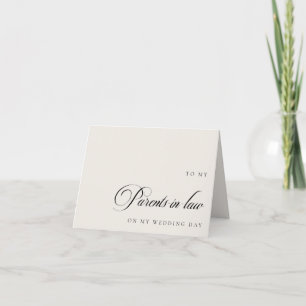 Agradecimiento A mis suegros el día de mi boda Tarjeta