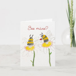 Agradecimiento ¿Abeja Mía? en Tarjeta de San Valentín de Flores