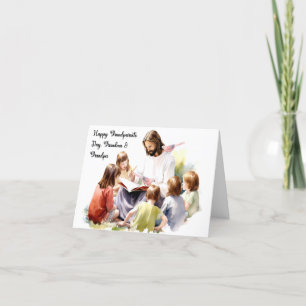 Agradecimiento Abuelos religiosos - Tarjeta de Dios e hijos